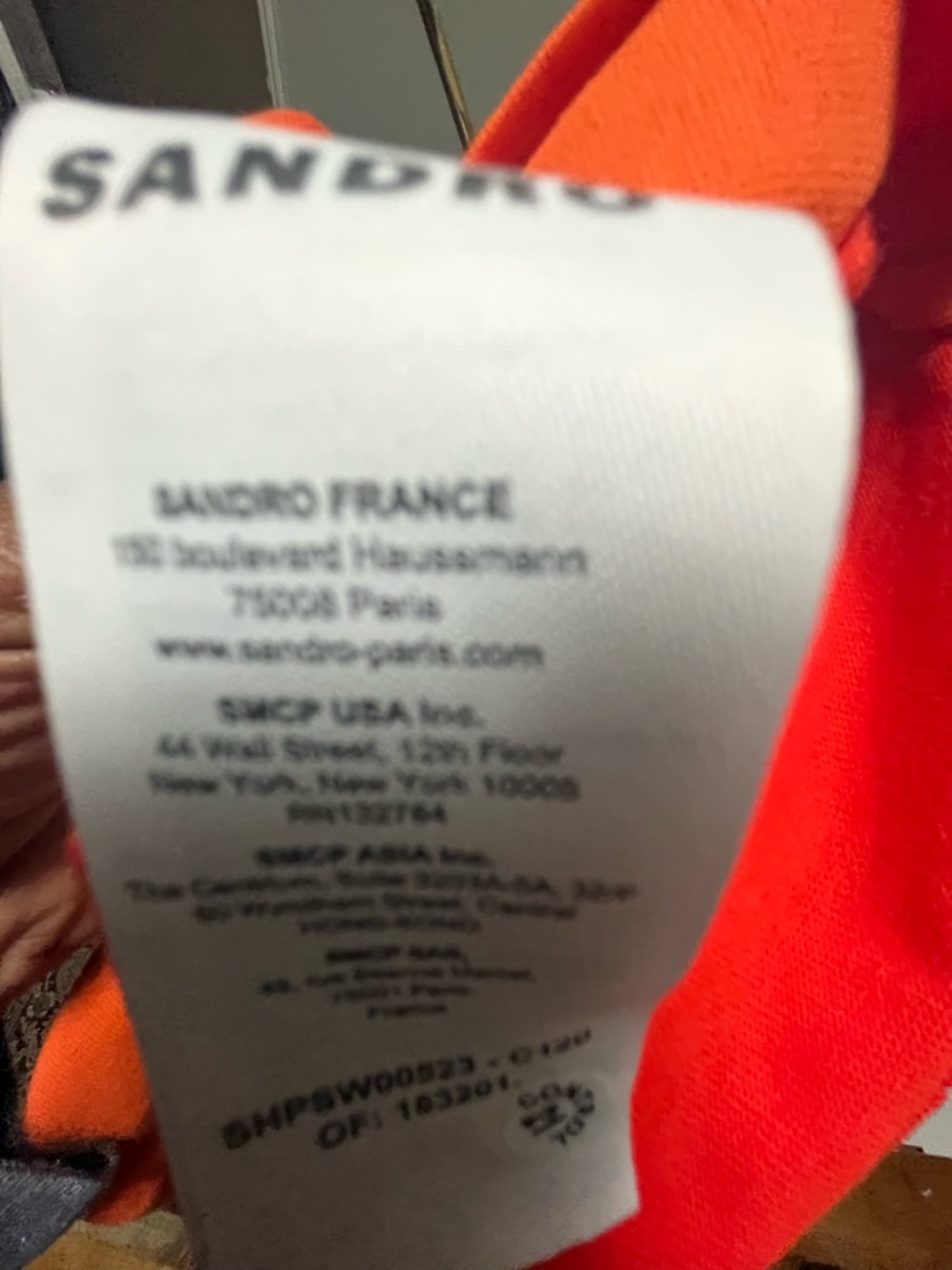 Sandro Rouge/Orange Rugby Square Sweatshirt size XXL (2XL) - Picture 9 of 10